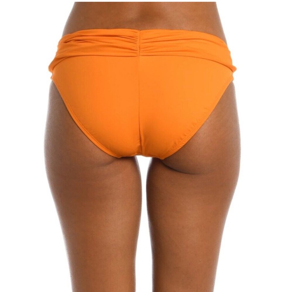 La Blanca Size 12 Island Goddess Shirred Band Hipster Bottom - Tangerine Orange